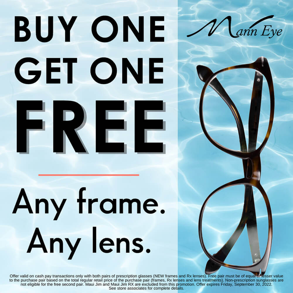 Buy one pair of glasses get one free promotion