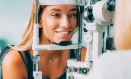 Young woman at eye exam