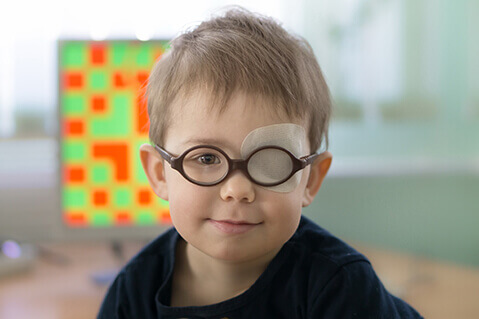 Young boy with eye muscle imbalance
